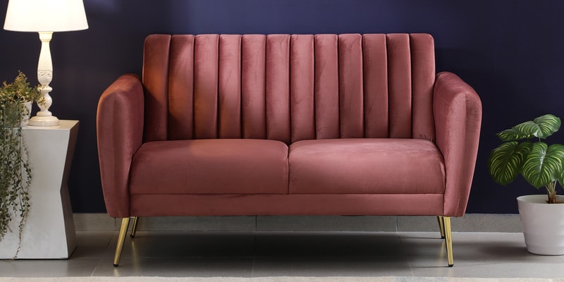 russell velvet two seater sofa in pink