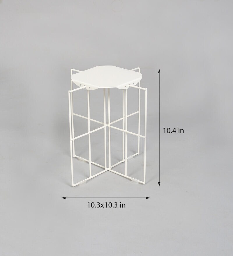 Buy Filantus White Galvanized Iron Planter Stand by Meshable Online