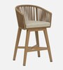 Fiala Metal Outdoor Bar Chair In Light Wood Colour