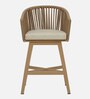 Fiala Metal Outdoor Bar Chair In Light Wood Colour