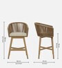Fiala Metal Outdoor Bar Chair In Light Wood Colour