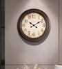 Fiber Wall Clock Numeric Big West Brown 30 Inch
