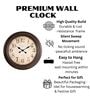 Fiber Wall Clock Numeric Big West Brown 30 Inch