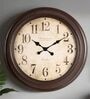 Fiber Wall Clock Numeric Big West Brown 30 Inch