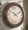 Fiber Wall Clock Numeric Big West Brown 30 Inch