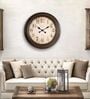 Fiber Wall Clock Numeric Big West Brown 30 Inch