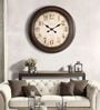 Fiber Wall Clock Numeric Big West Brown 30 Inch
