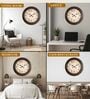 Fiber Wall Clock Numeric Big West Brown 30 Inch