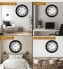 Fiber Wall Clock Numeric Big Wooden Design Black 30 Inch