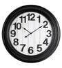 Fiber Wall Clock Numeric Big Wooden Design Black 30 Inch