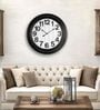 Fiber Wall Clock Numeric Big Wooden Design Black 30 Inch