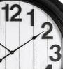 Fiber Wall Clock Numeric Big Wooden Design Black 30 Inch