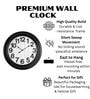 Fiber Wall Clock Numeric Big Wooden Design Black 30 Inch