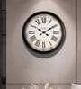Fiber Wall Clock Roman Big Baldauf Black 30 Inch