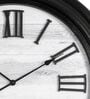 Fiber Wall Clock Roman Big Wooden Design Black 30 Inch