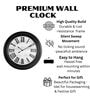 Fiber Wall Clock Roman Big Wooden Design Black 30 Inch