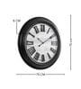 Fiber Wall Clock Roman Big Wooden Design Black 30 Inch