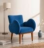 Fibo Arm Chair In Blue Velvet Colour