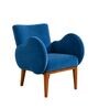 Fibo Arm Chair In Blue Velvet Colour