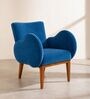 Fibo Arm Chair In Blue Velvet Colour