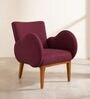 Fibo Arm Chair In Plum Red Colour