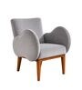 Fibo Arm Chair In Silver Velvet Colour