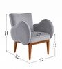 Fibo Arm Chair In Silver Velvet Colour