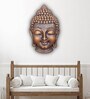 Fibre Buddha Face Wall Hanging Mural Bronze