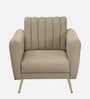 Fidel Chenille Fabric 1 Seater Sofa in Beige Colour