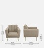 Fidel Chenille Fabric 1 Seater Sofa in Beige Colour