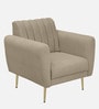Fidel Chenille Fabric 1 Seater Sofa in Beige Colour