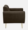 Fidel Chenille Fabric 1 Seater Sofa in Brown Colour