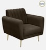 Fidel Chenille Fabric 1 Seater Sofa in Brown Colour
