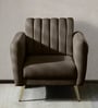 Fidel Chenille Fabric 1 Seater Sofa in Brown Colour