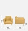 Fidel Chenille Fabric 1 Seater Sofa In Camel Yellow Colour