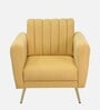 Fidel Chenille Fabric 1 Seater Sofa In Camel Yellow Colour