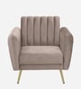 Fidel Chenille Fabric 1 Seater Sofa in Sandy Brown Colour