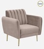 Fidel Chenille Fabric 1 Seater Sofa in Sandy Brown Colour