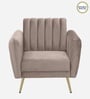 Fidel Chenille Fabric 1 Seater Sofa in Sandy Brown Colour