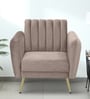 Fidel Chenille Fabric 1 Seater Sofa in Sandy Brown Colour