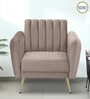 Fidel Chenille Fabric 1 Seater Sofa in Sandy Brown Colour