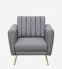 Fidel Chenille Fabric 1 Seater Sofa In Slate Grey Colour