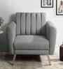 Fidel Chenille Fabric 1 Seater Sofa In Slate Grey Colour