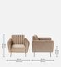 Fidel Velvet 1 Seater Sofa In Beige Colour
