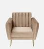 Fidel Velvet 1 Seater Sofa In Beige Colour