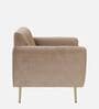 Fidel Velvet 1 Seater Sofa In Beige Colour