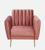 Fidel Velvet 1 Seater Sofa In Blush Pink Colour