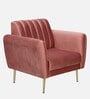 Fidel Velvet 1 Seater Sofa In Blush Pink Colour