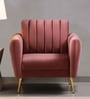 Fidel Velvet 1 Seater Sofa In Blush Pink Colour