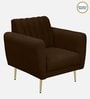 Fidel Velvet 1 Seater Sofa in Brown Colour